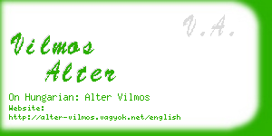 vilmos alter business card